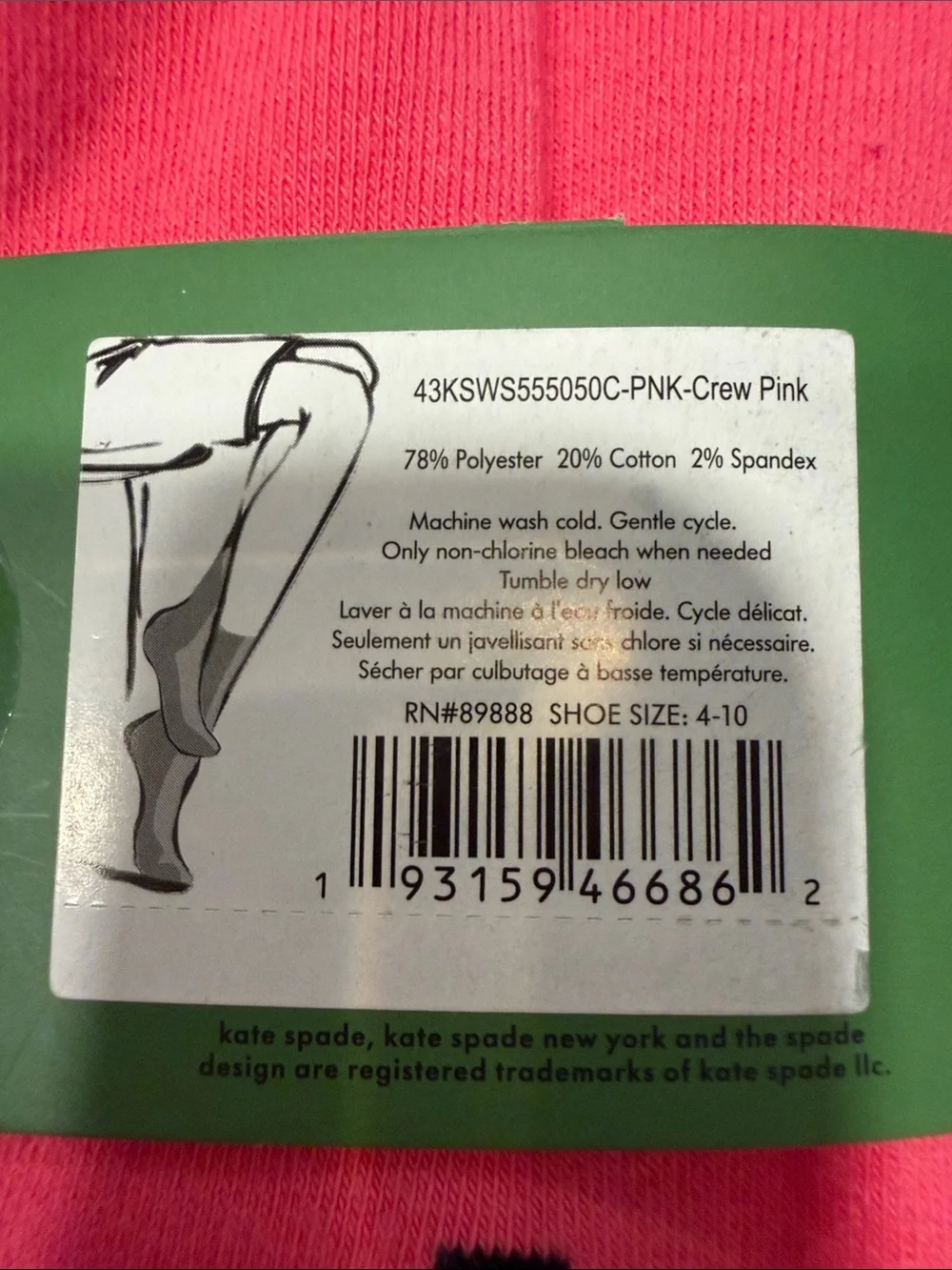 kate spade Pink Crew Socks with Playful Winter Icons